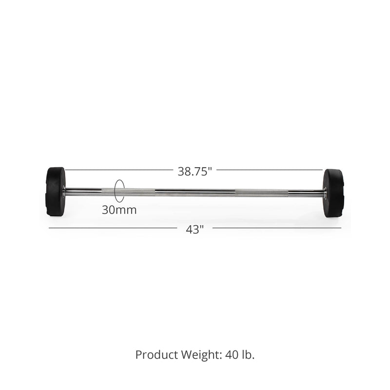 40 LB Straight Fixed Urethane Barbell