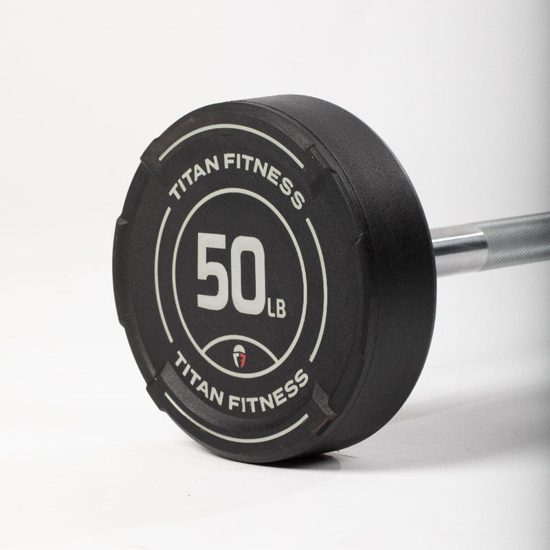 Scratch and Dent, 50 LB Straight Fixed Urethane Barbell