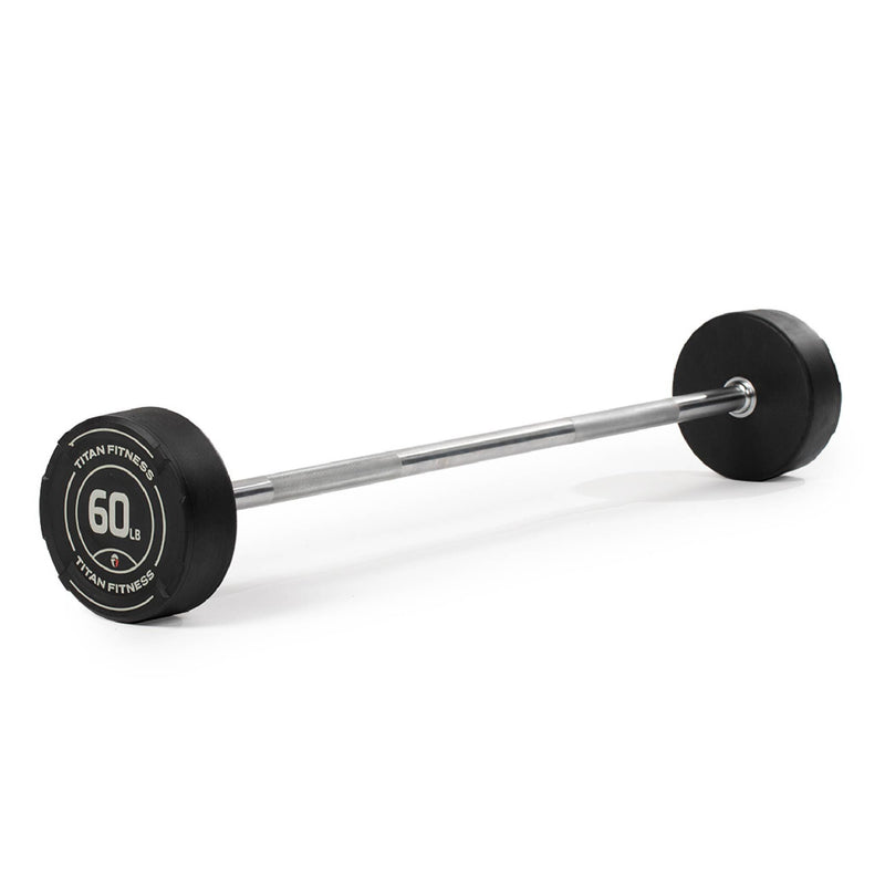 Scratch and Dent, 60 LB Straight Fixed Rubber Barbell