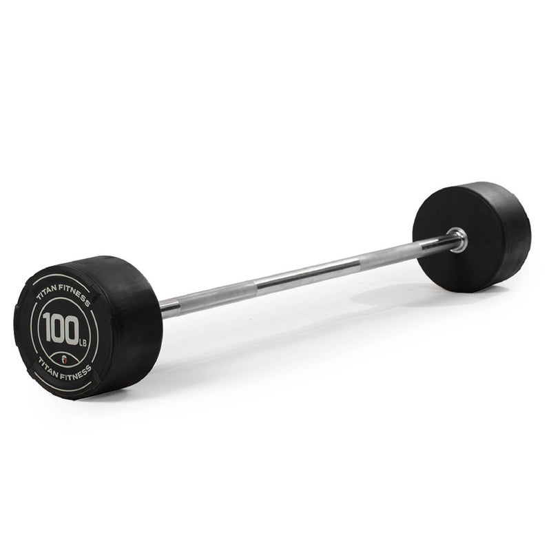 100 LB Straight Fixed Rubber Barbell