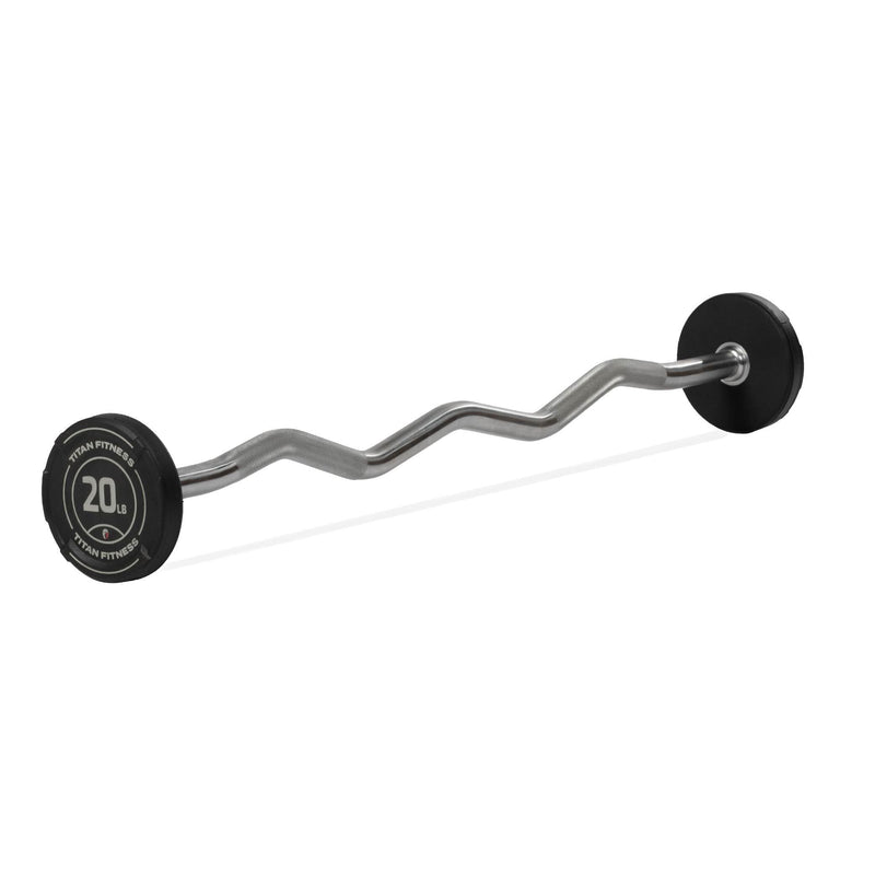 Scratch and Dent, 20 LB EZ Curl Fixed Rubber Barbell