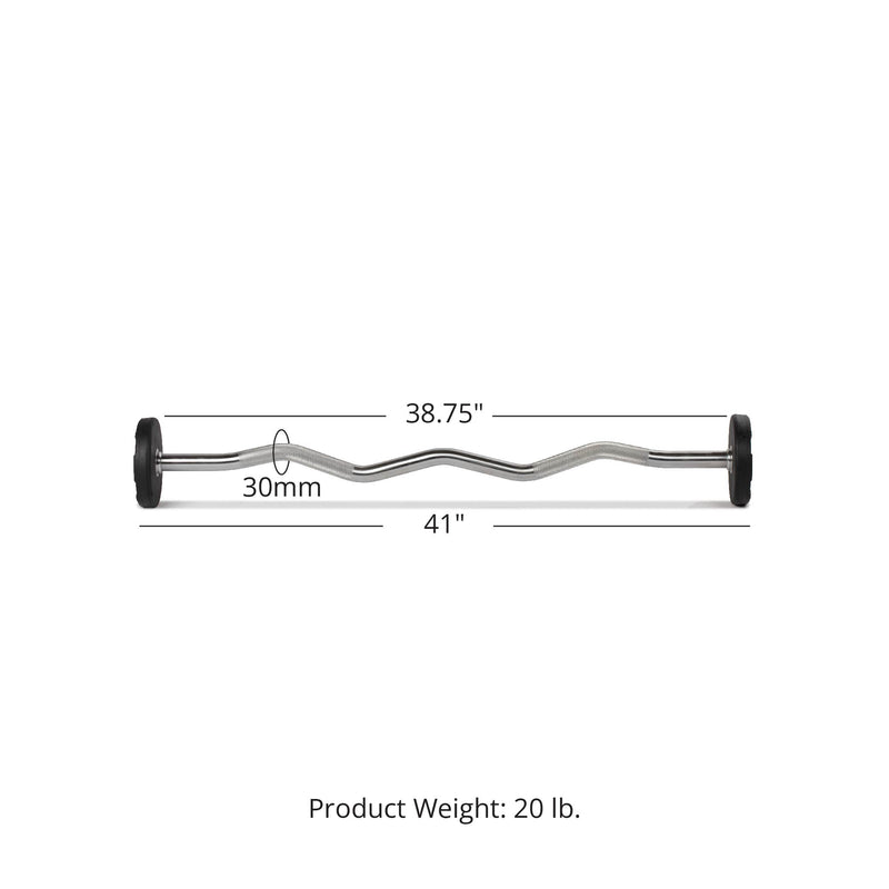 20 LB EZ Curl Fixed Urethane Barbell