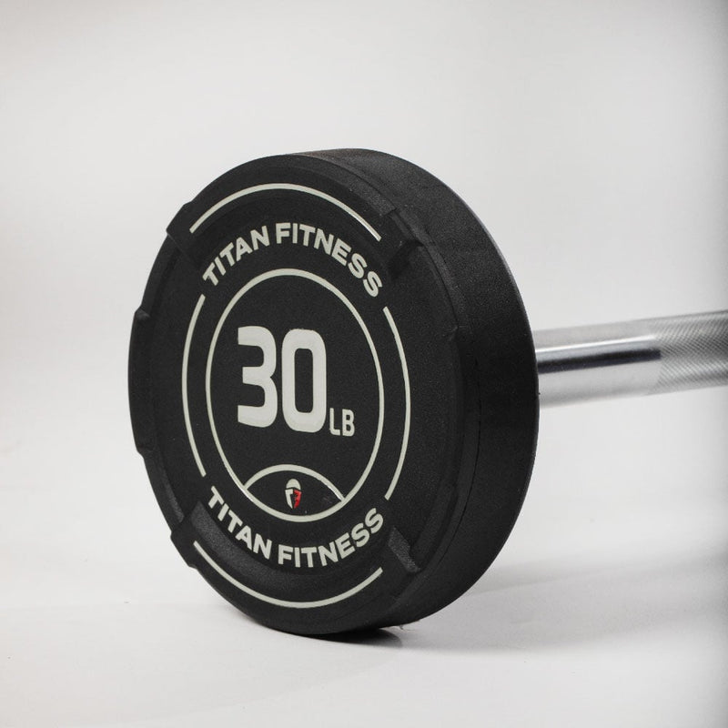 Scratch and Dent, 30 LB EZ Curl Fixed Urethane Barbell