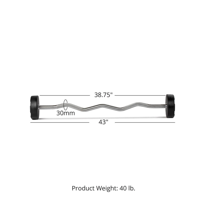 40 LB EZ Curl Fixed Urethane Barbell