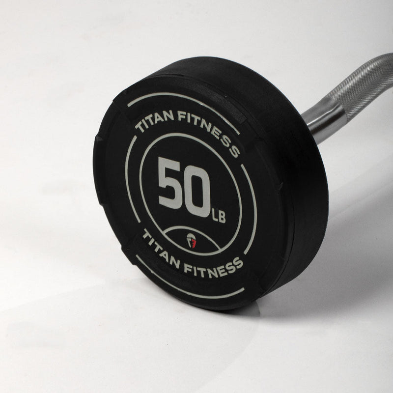 50 LB EZ Curl Fixed Urethane Barbell