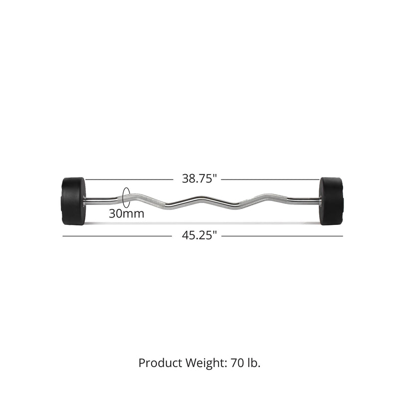 70 LB EZ Curl Fixed Urethane Barbell