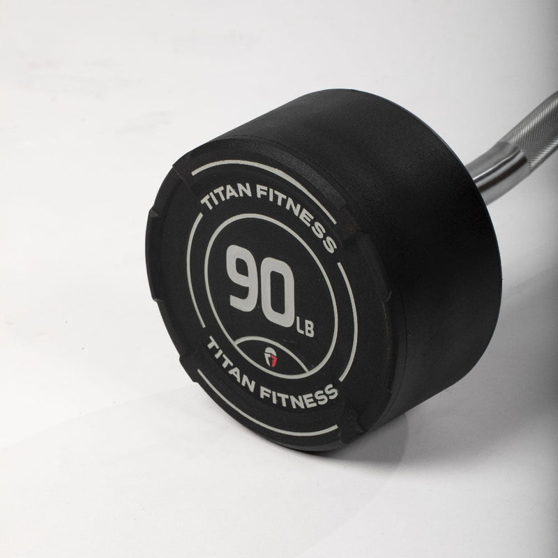 90 LB EZ Curl Fixed Urethane Barbell