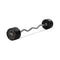 110 LB EZ Curl Fixed Rubber Barbell