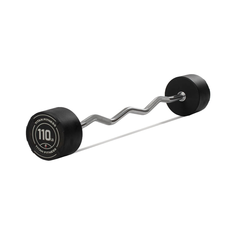 Scratch and Dent, 110 LB EZ Curl Fixed Urethane Barbell