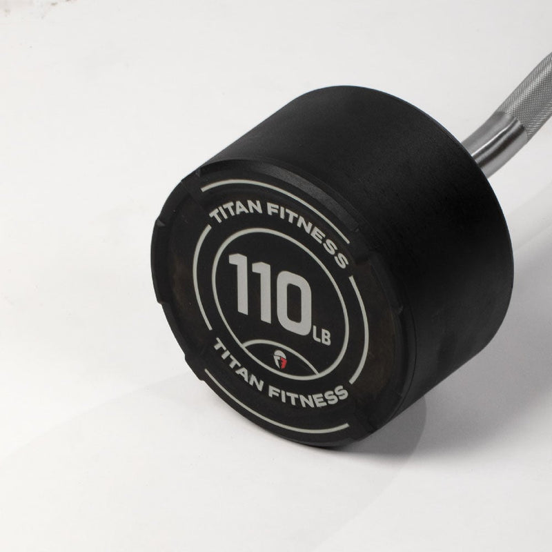 110 LB EZ Curl Fixed Urethane Barbell