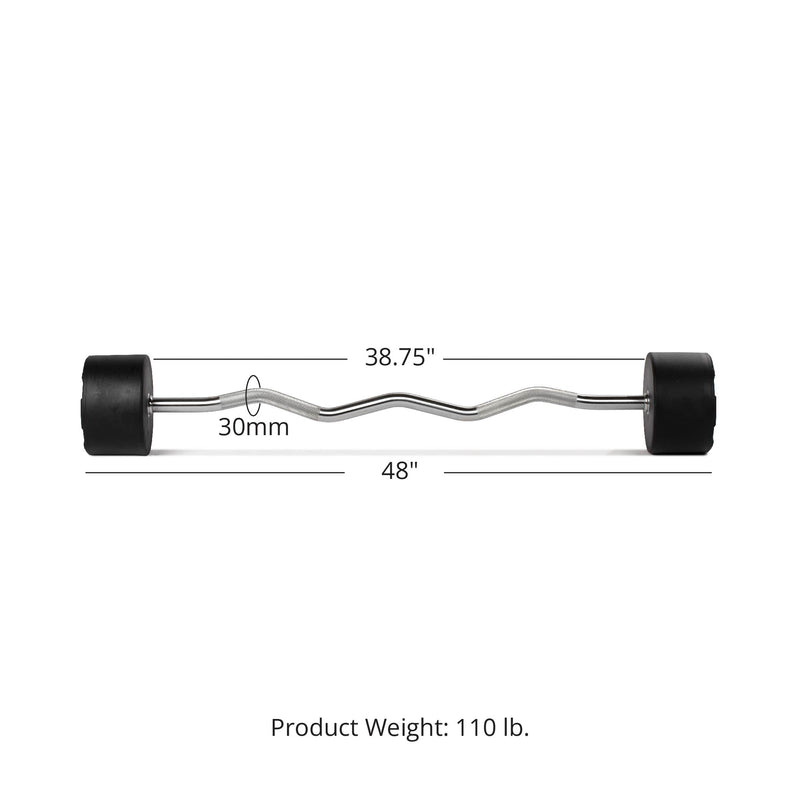 110 LB EZ Curl Fixed Urethane Barbell