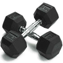 Scratch and Dent, 10 LB Rubber Hex Dumbbells