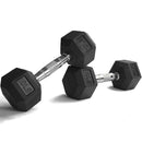 10 LB Rubber Hex Dumbbells