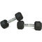 Scratch and Dent, Pair of 15 lb Black Rubber Coated Hex Dumbbells