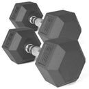 Scratch and Dent, Pair of 25 lb Black Rubber Coated Hex Dumbbells