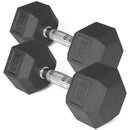 25 LB Rubber Hex Dumbbells