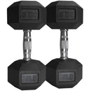 35 LB Rubber Hex Dumbbells