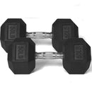 50 LB Rubber Hex Dumbbells