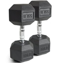 55 LB Rubber Hex Dumbbells