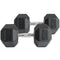 55 LB Rubber Hex Dumbbells