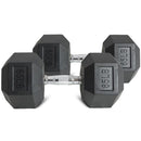 65 LB Rubber Hex Dumbbells