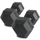 65 LB Rubber Hex Dumbbells