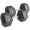 65 LB Rubber Hex Dumbbells