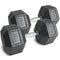 75 LB Rubber Hex Dumbbells