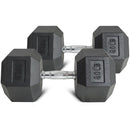 80 LB Rubber Hex Dumbbells