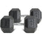 80 LB Rubber Hex Dumbbells