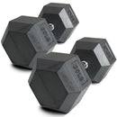 80 LB Rubber Hex Dumbbells