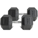 85 LB Rubber Hex Dumbbells