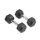 SCRATCH AND DENT - 15 LB Rubber Hex Dumbbells - FINAL SALE