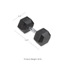 SCRATCH AND DENT - 40 LB Rubber Hex Dumbbell - FINAL SALE