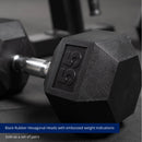 Scratch and Dent - 55 - 100 LB Pair Set Rubber Hex Dumbbells - FINAL SALE