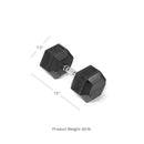 SCRATCH AND DENT - 60 LB Rubber Hex Dumbbell - Single - FINAL SALE