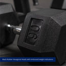 Scratch and Dent - Single 90 lb Black Rubber Coated Hex Dumbbell - FINAL SALE