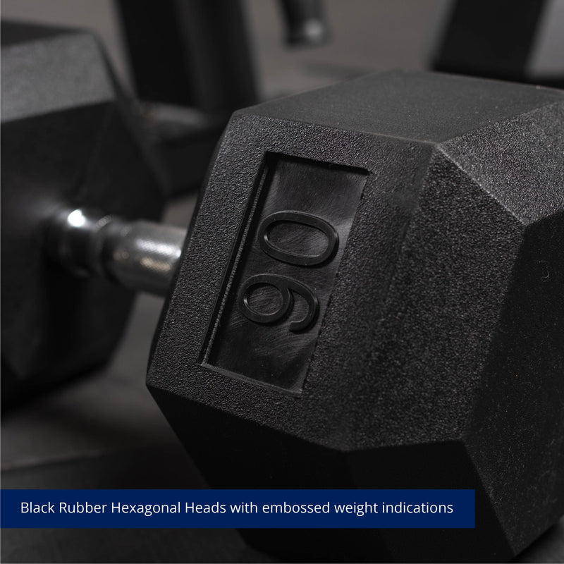 Scratch and Dent - 90 LB Rubber Hex Dumbbell - Single - FINAL SALE