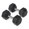 40 LB Straight Stainless Steel Hex Dumbbells