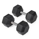 55 LB Straight Stainless Steel Hex Dumbbells