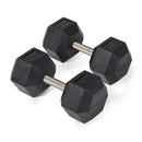 65 LB Straight Stainless Steel Hex Dumbbells