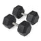 70 LB Straight Stainless Steel Hex Dumbbells