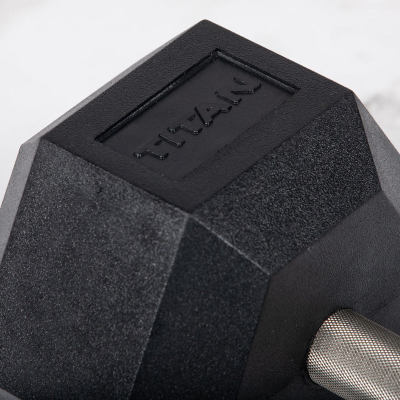 Scratch and Dent - 75 LB Straight Stainless Steel Hex Dumbbell - Single - FINAL SALE