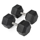 80 LB Straight Stainless Steel Hex Dumbbells