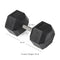 85 LB Straight Stainless Steel Hex Dumbbells