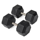 95 LB Straight Stainless Steel Hex Dumbbells