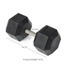 Scratch and Dent - 95 LB Straight Stainless Steel Hex Dumbbell - Single - FINAL SALE