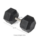 95 LB Straight Stainless Steel Hex Dumbbells