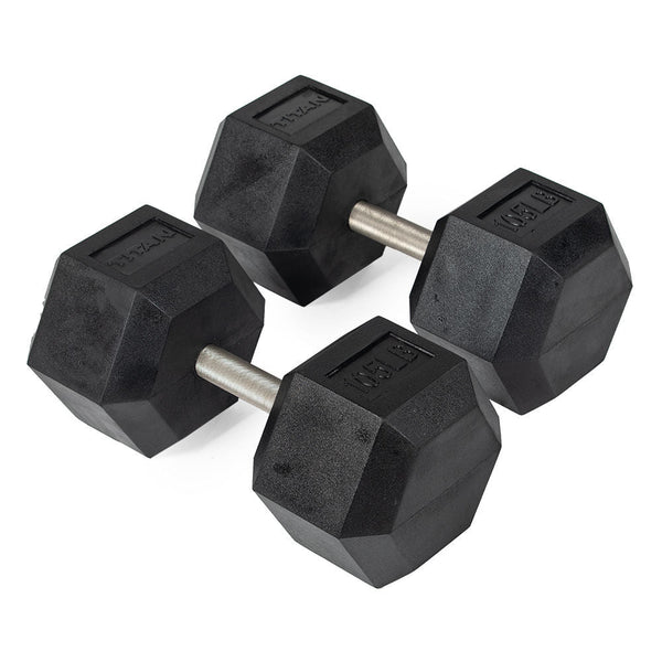 105 LB Straight Stainless Steel Hex Dumbbells