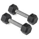 Scratch and Dent - 5 LB Straight Stainless Steel Hex Dumbbells - FINAL SALE